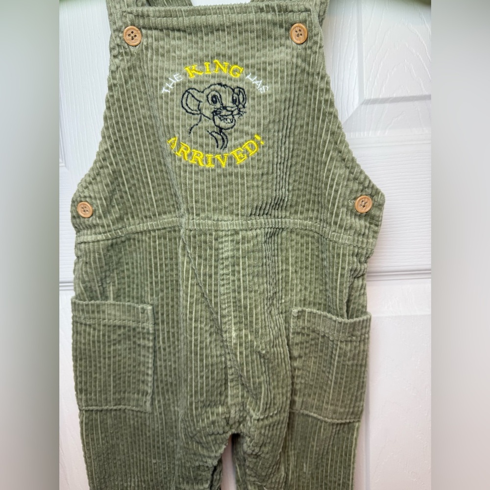 Disney Kids Olive Green Corduroy Overalls - Picture 2 of 8
